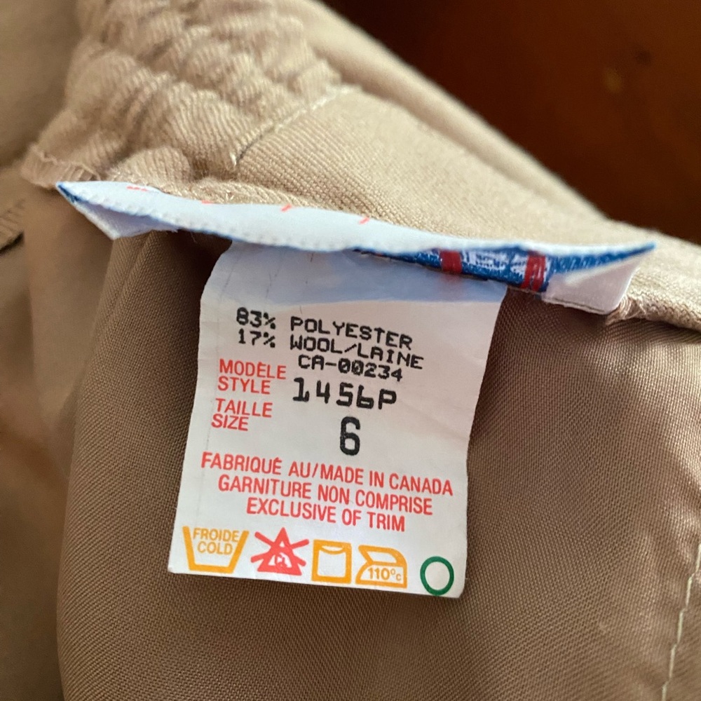 Vintage 80s Principles Petite Camel Wool Blend Midi Skirt Pockets Size 6 - Picture 12 of 12